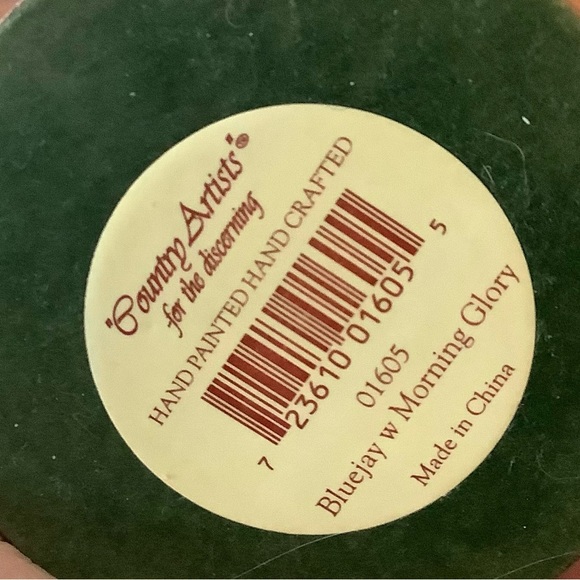 Country Artists Porcelain Bluejay with Morning Glory Figurine - Picture 5 of 5